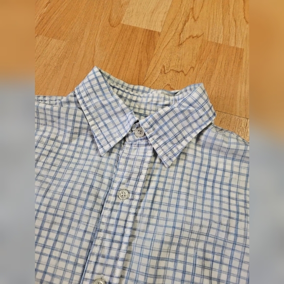 Calvin Klein Jeans windowpane plaid short sleeve button down shirt - Picture 4 of 9